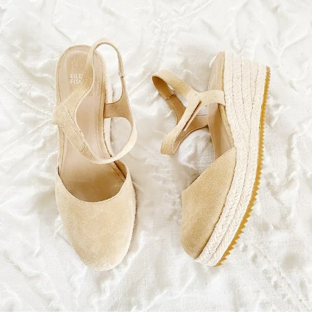 Eileen Fisher Nessa Espadrille Wedge Sandal Size 10 New